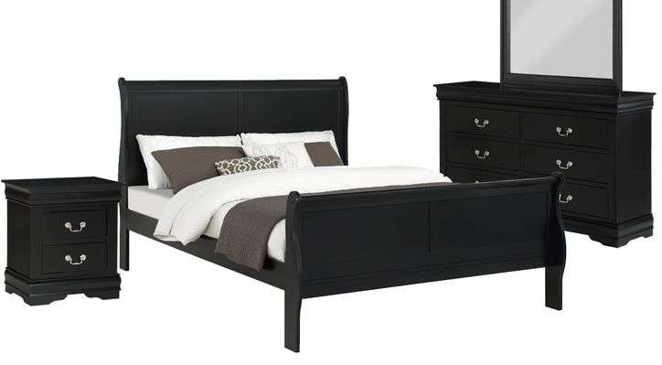 Black Louis Phillipe Complete Queen Bed