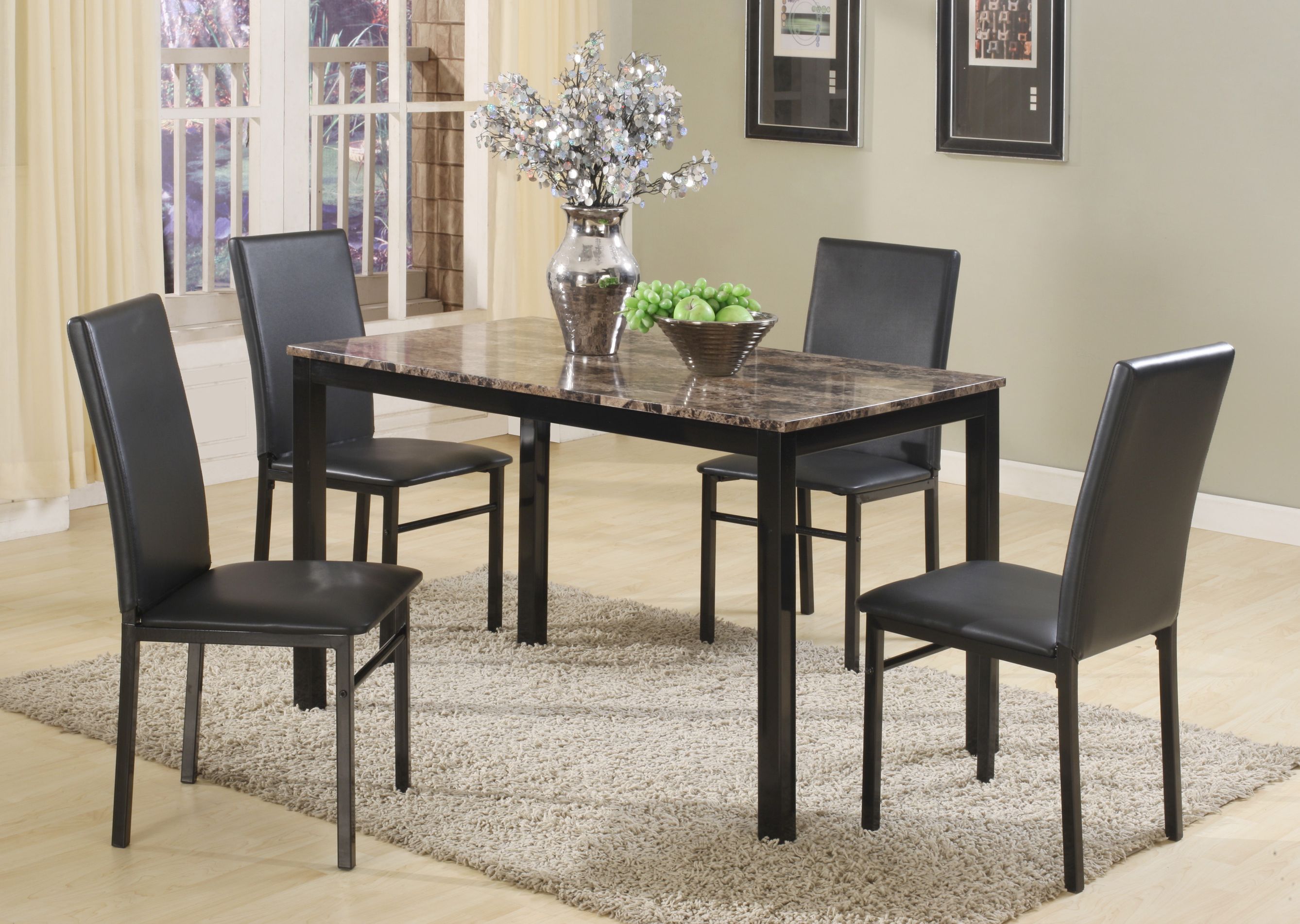 Aiden Marble 5PC Dinette Aiden Marble 5PC Dinette