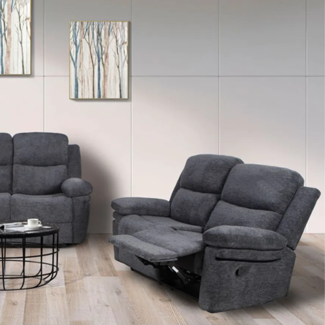 Reclining sofa set in a living room