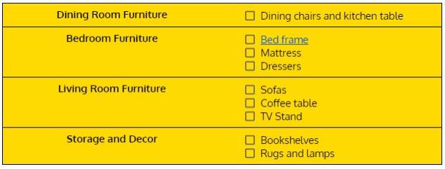 First apartment checklist