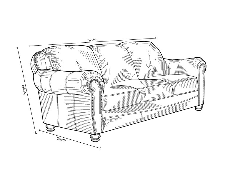 Sofa dimensions diagram