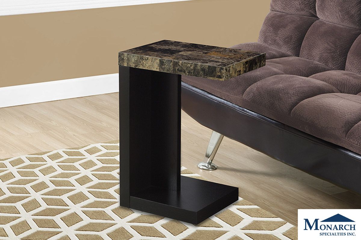 Is your sofa up against a wall? Designed to easily slip under your sofa to keep it conveniently close, this is the ideal accent table to hold your drinks, snacks or even meals. Lounging on the couch has never been more convenient!