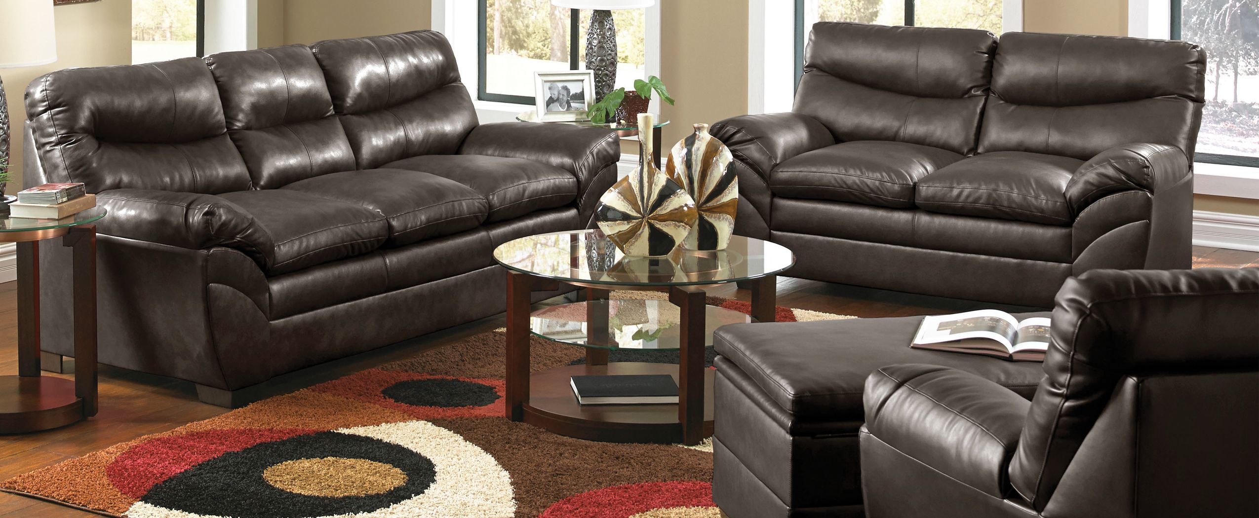 Soho Espresso Bonded Leather Sofa & Loveseat