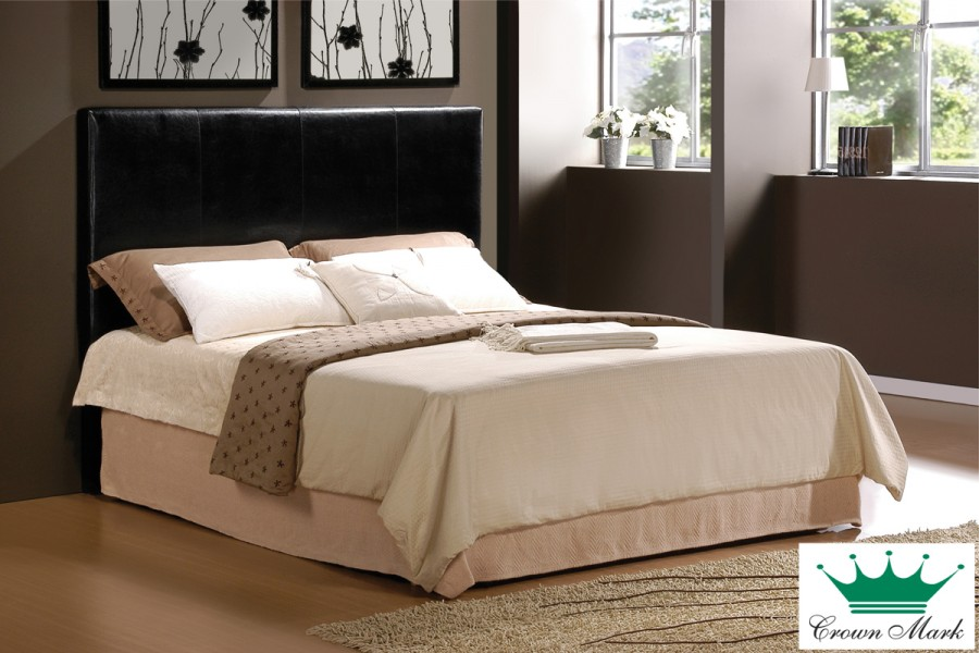 Modern bedroom with a sleek headboard