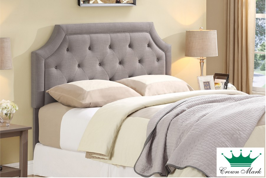 Bedroom with an upholstered headboard