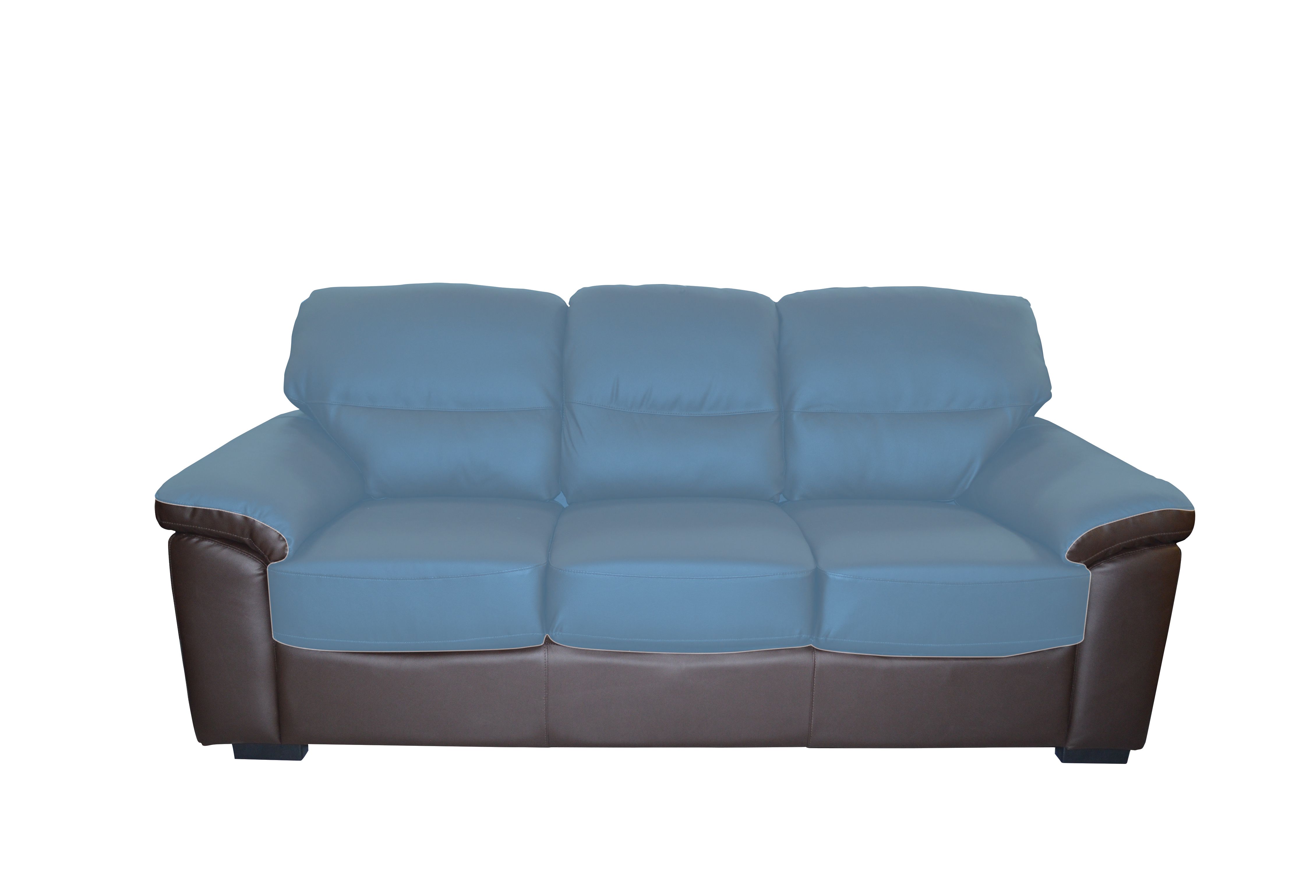 Diagram showing genuine-leather contact areas on a chocolate sofa