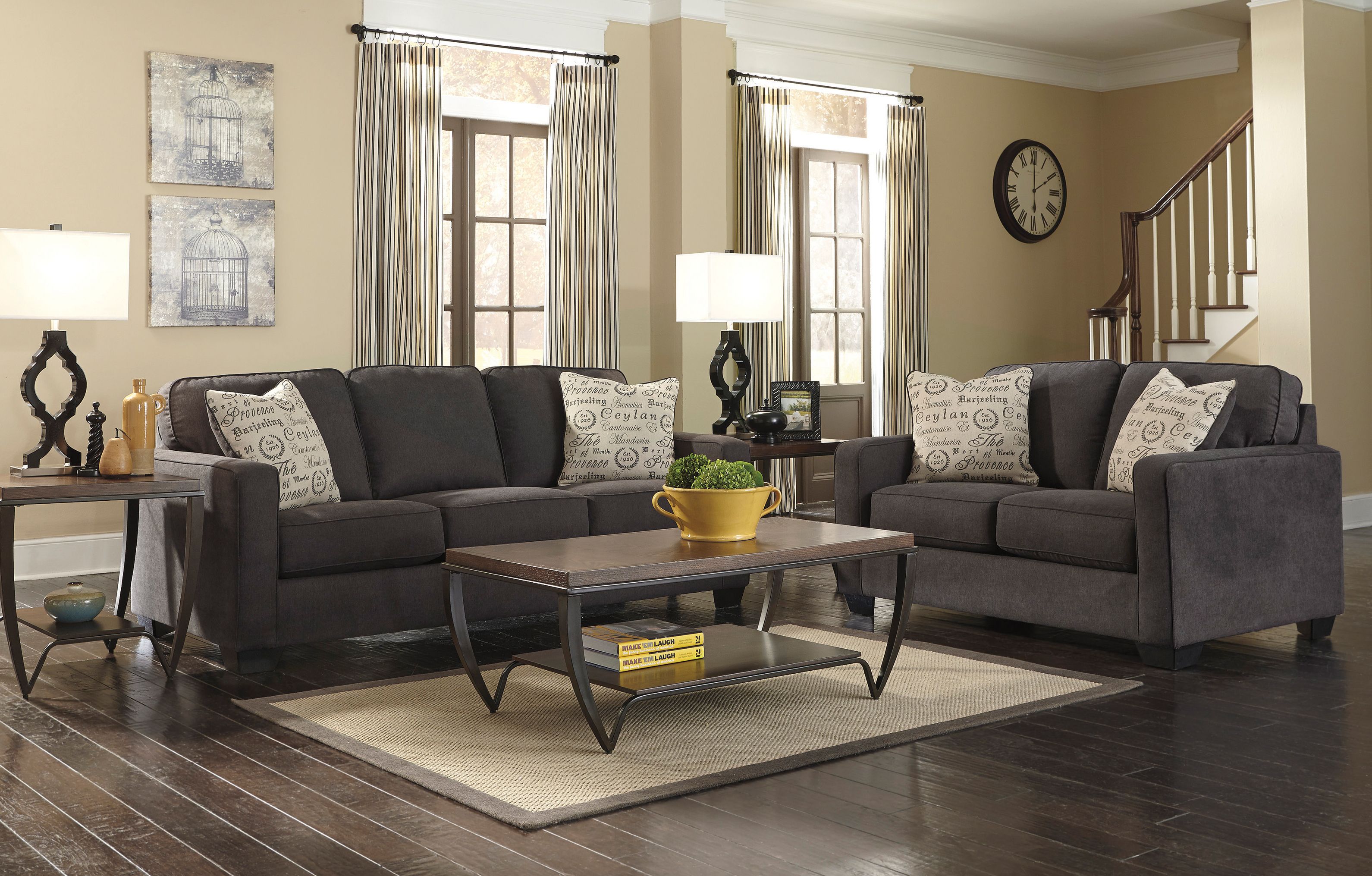 Alenya Charcoal Sofa/Loveseat Set Alenya Charcoal Sofa/Loveseat Set