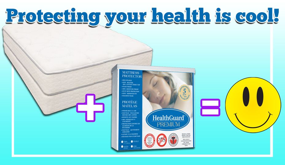 Mattress protectors on a bed