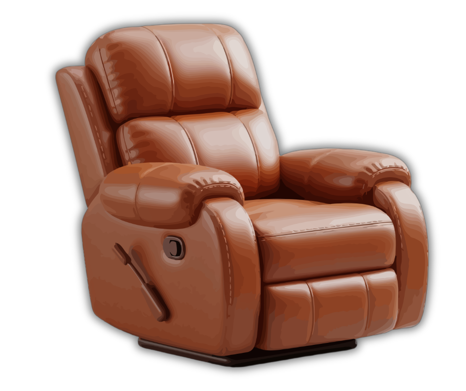 Canva Manual recliner in genuine leather with a lever