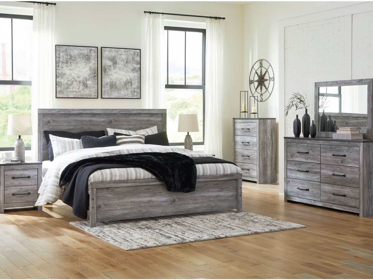 A grey-themed bedroom set