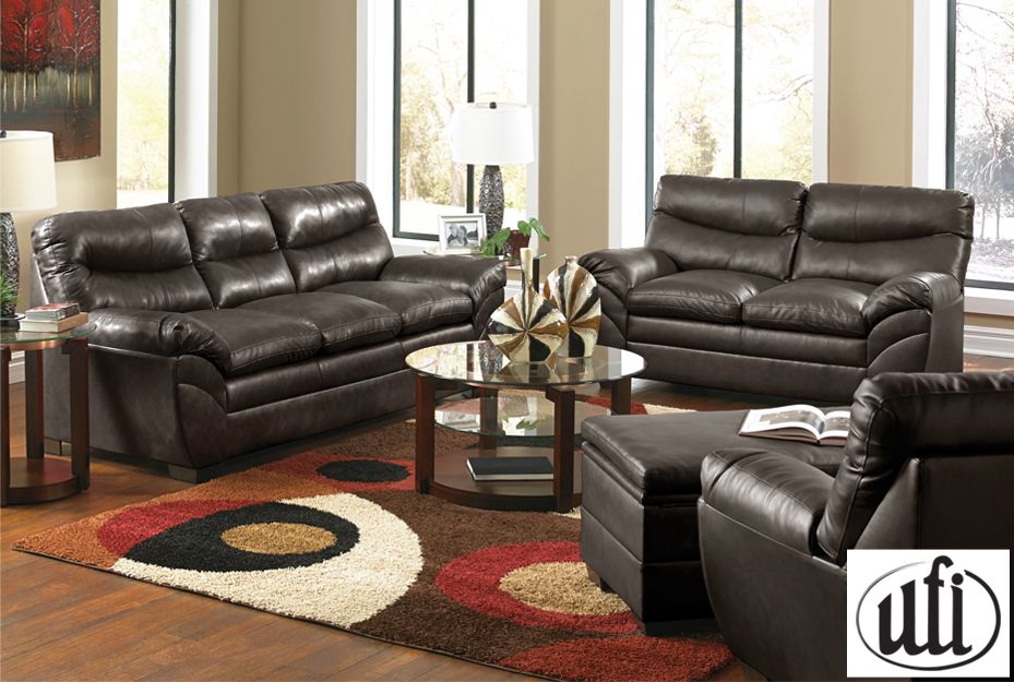 Soho Espresso Bonded Leather Sofa & Loveseat