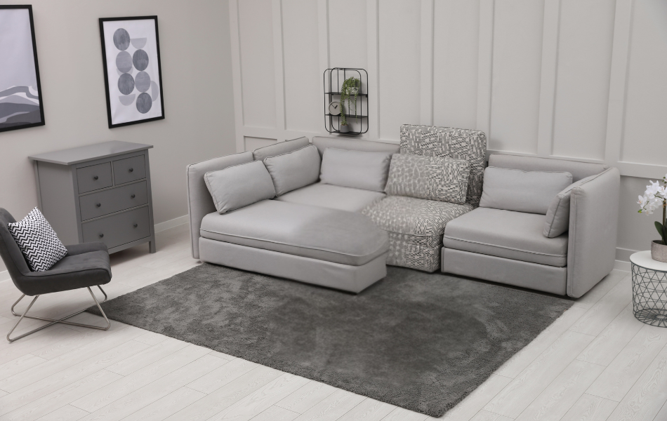 Modular sectionals in a small living room
