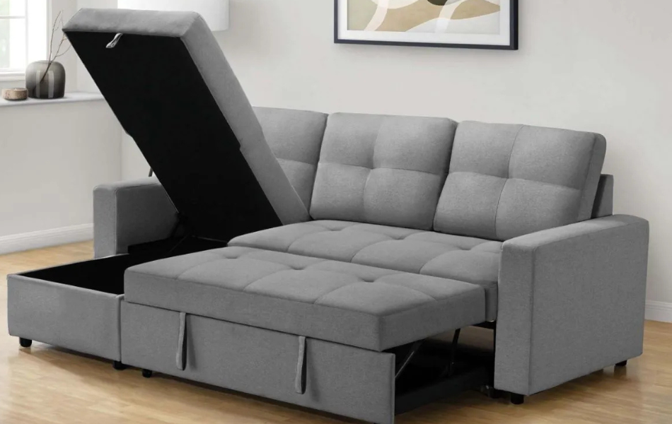 Sectional with a round coffee table