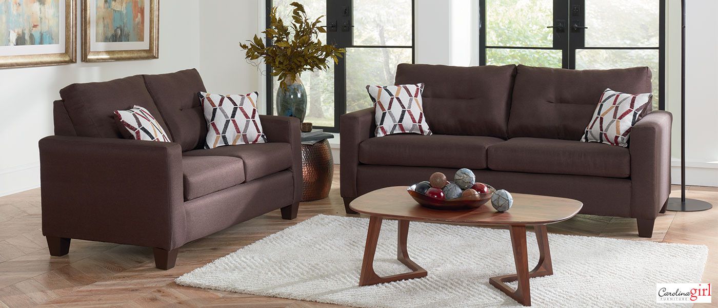 Carolina Girl Felix Chocolate Sofa & Loveseat