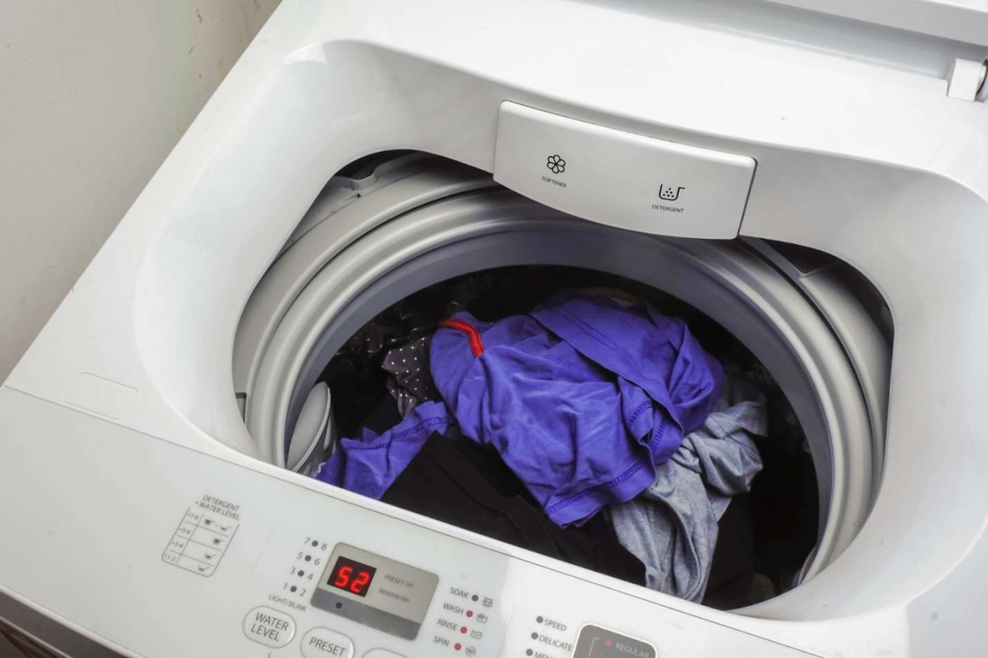 Inside a high-efficiency top-load washing machine