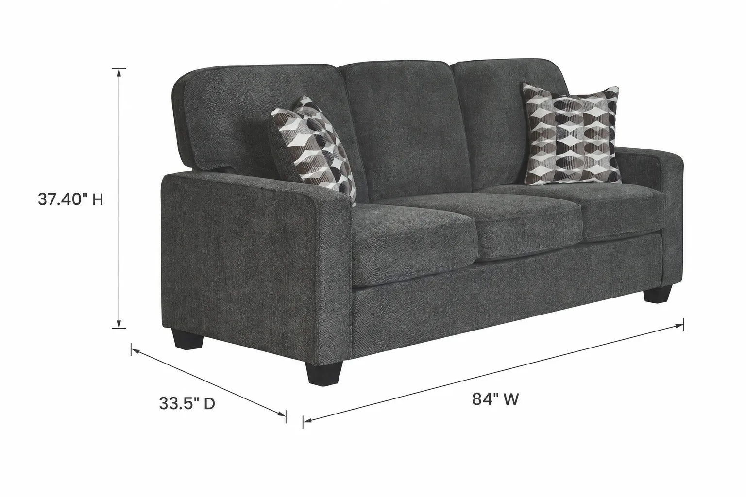 Lilly Surge Anchor Sofa — Dimensions