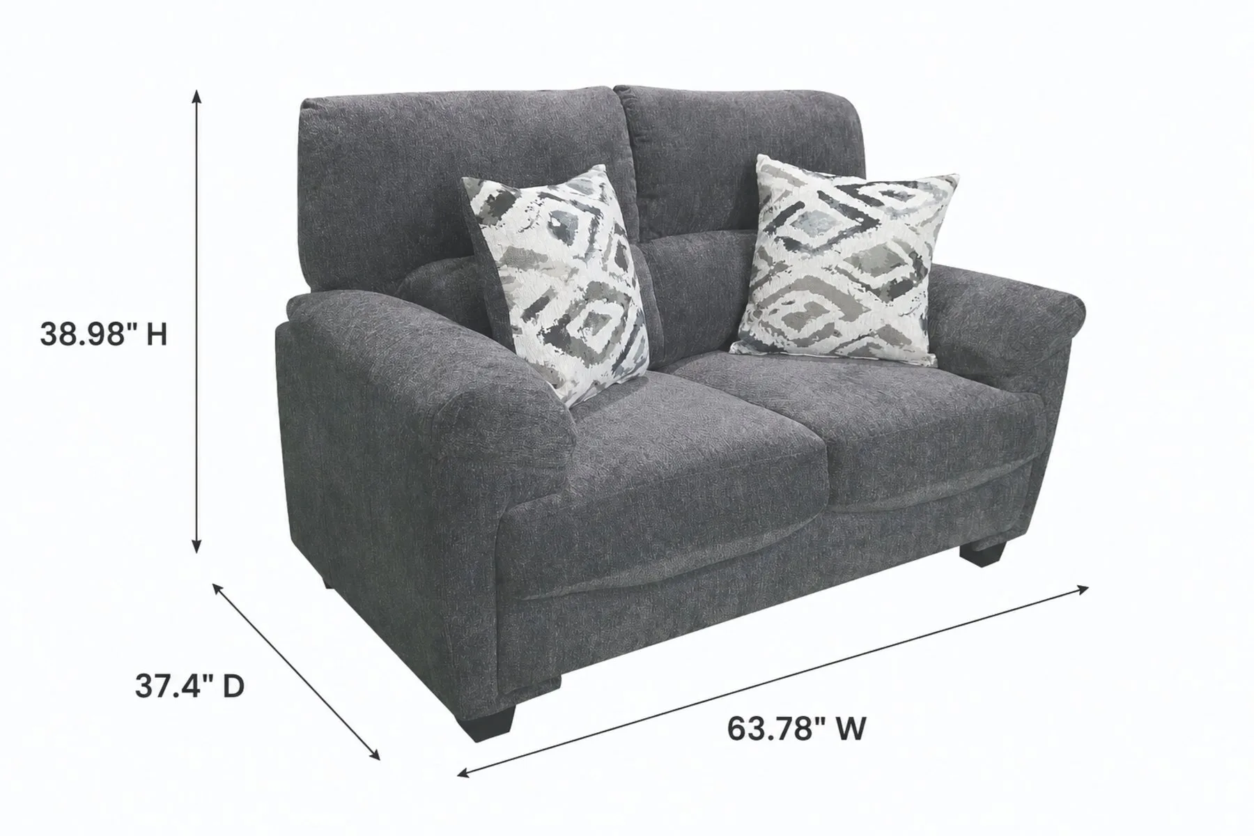 Galt Granite Loveseat — Dimensions