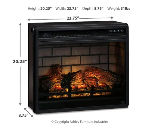 Fireplace Insert for TV Stands — Dimensions