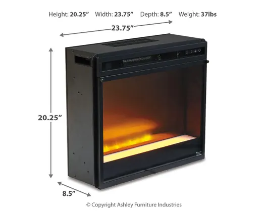 Electric Fireplace Insert Glass or Stone — Dimensions