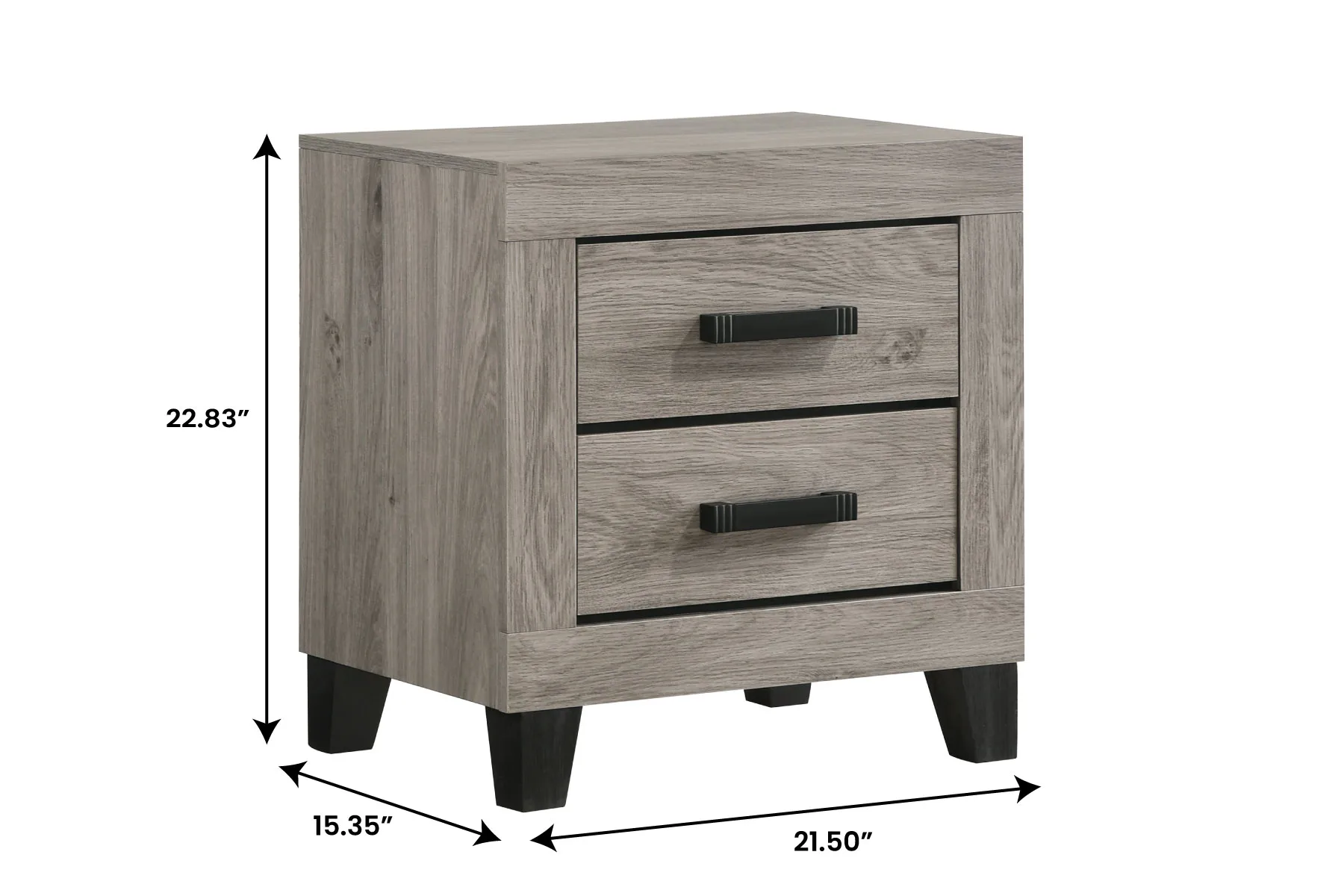 Wesley Light Grey  Nightstand — Dimensions