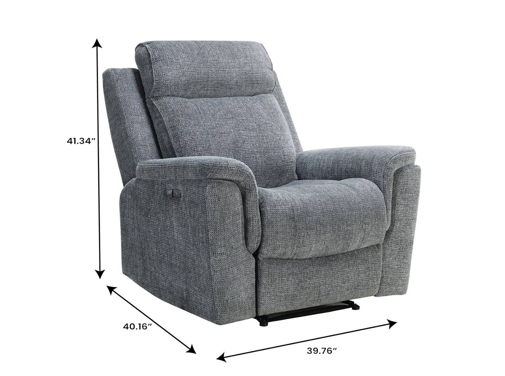 Roma Grey Power Recliner — Dimensions