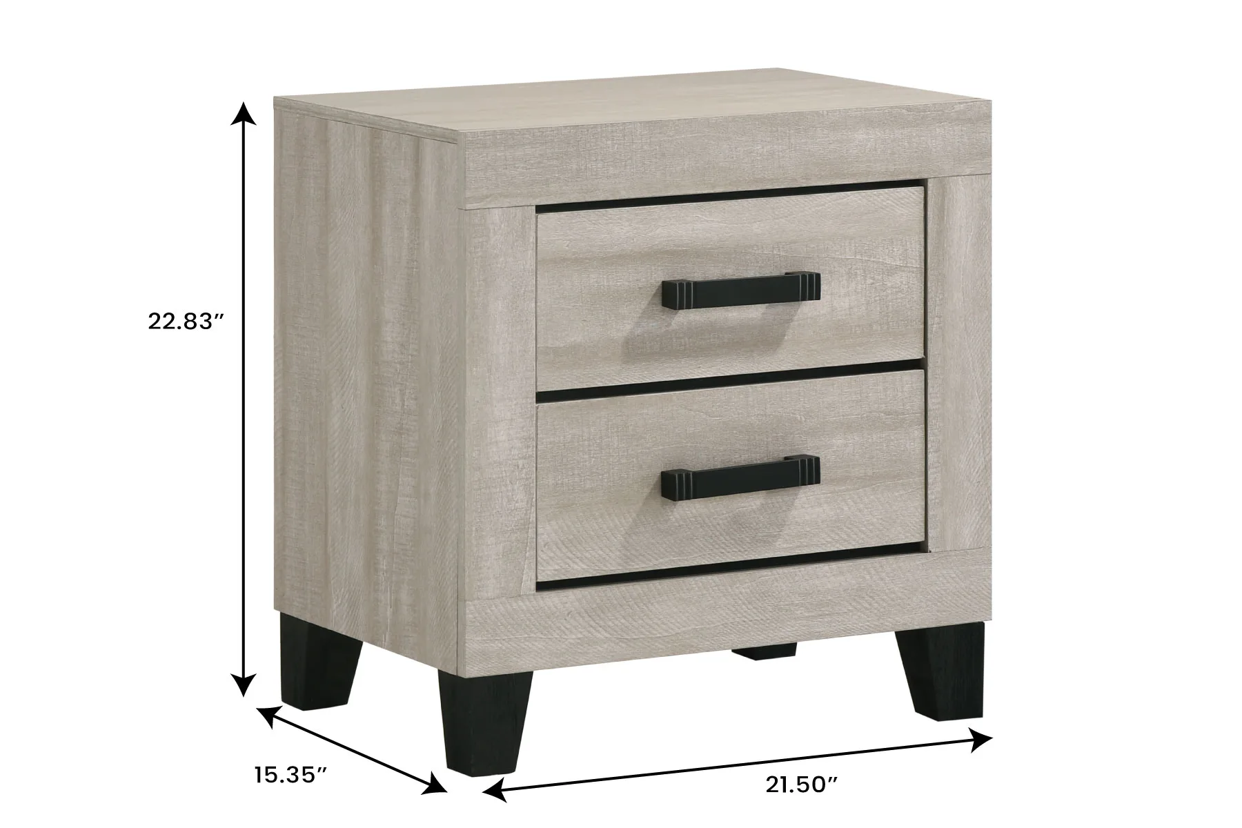 Bradley Dusty Grey Oak  Nightstand — Dimensions