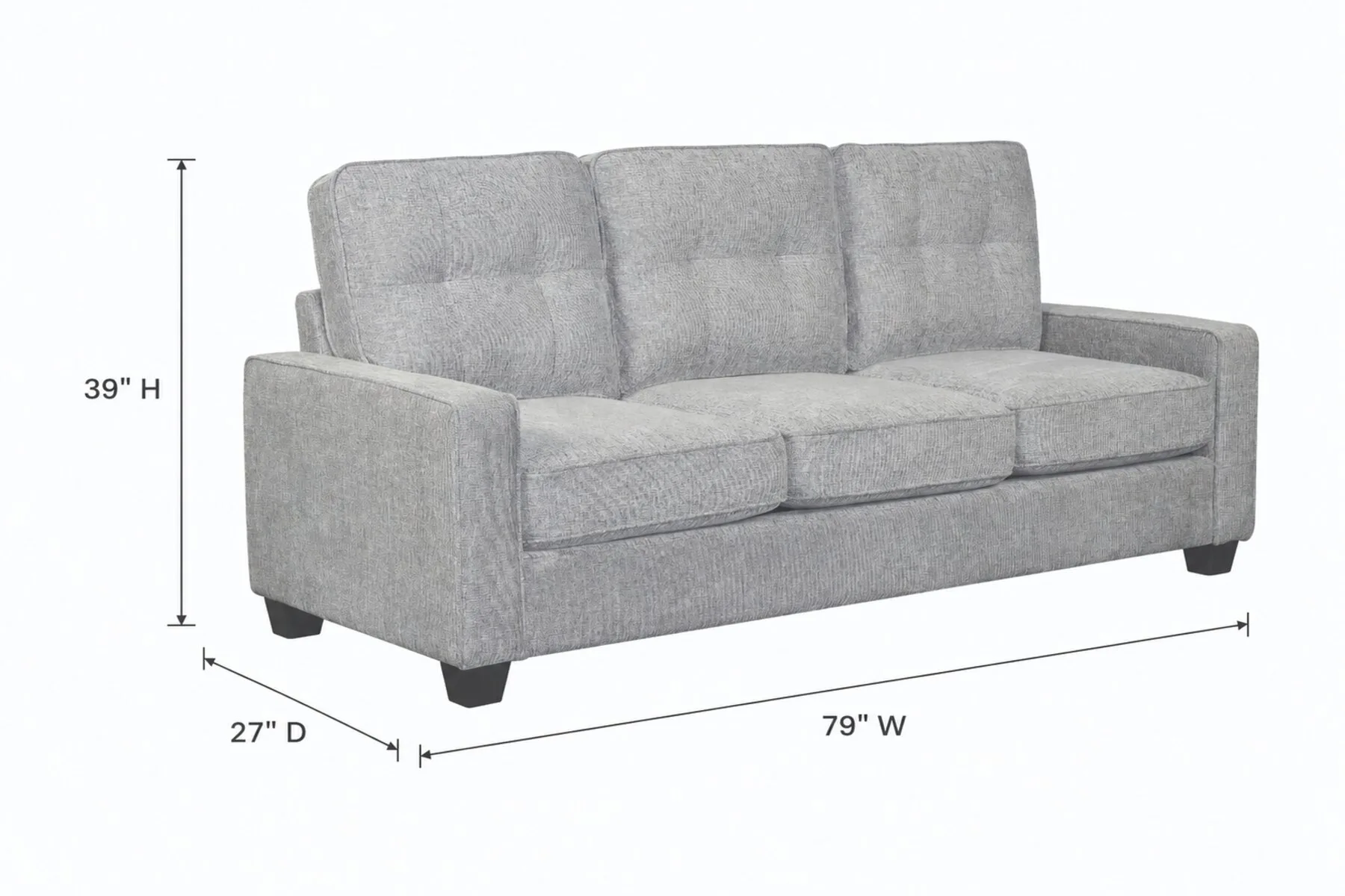 Morty Retreat Granite Sofa — Dimensions