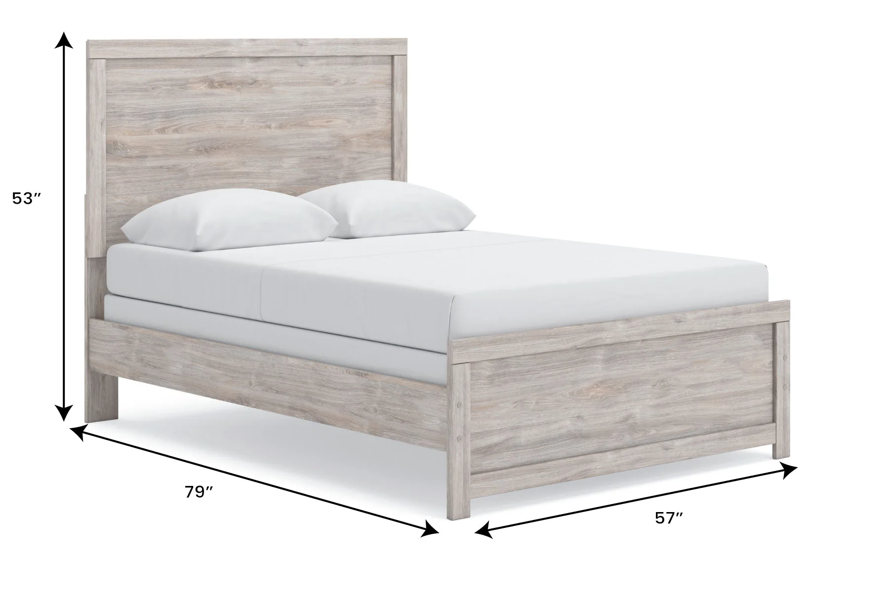 Broachmyn Gray Full Panel Bed — Dimensions