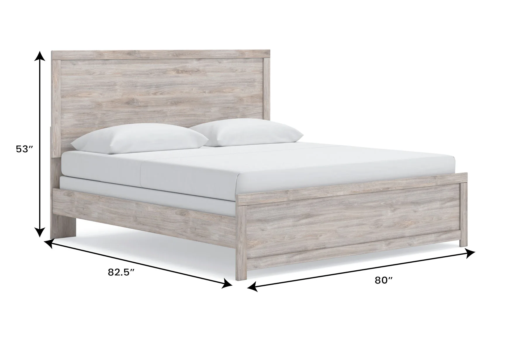 Broachmyn Gray King Panel Bed — Dimensions