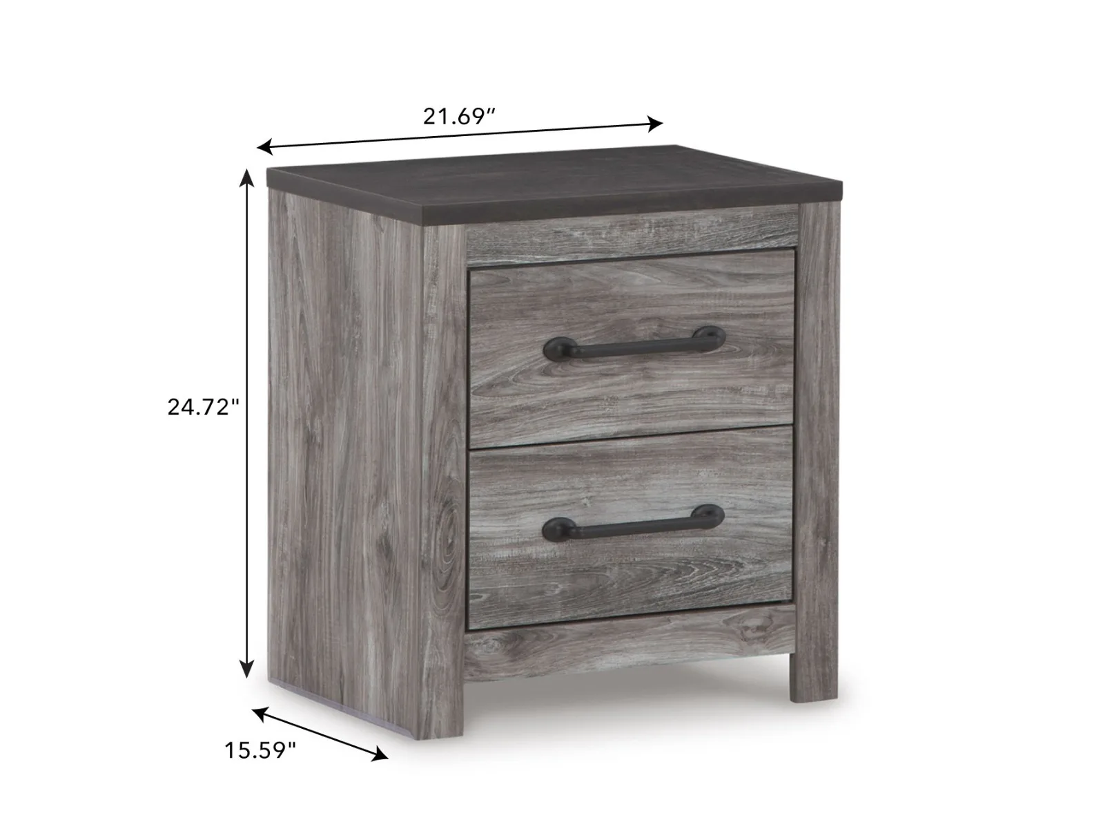 Bronyan Gray Nightstand — Dimensions