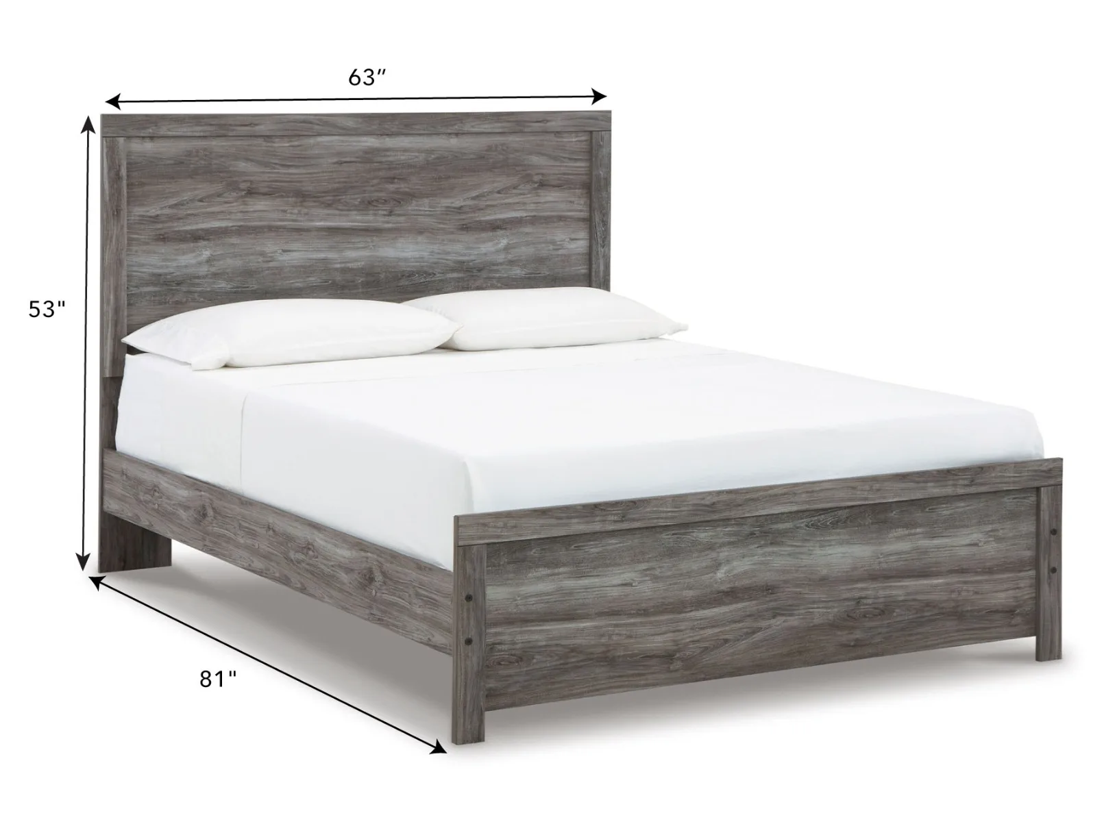 Bronyan Gray Queen Panel Bed — Dimensions