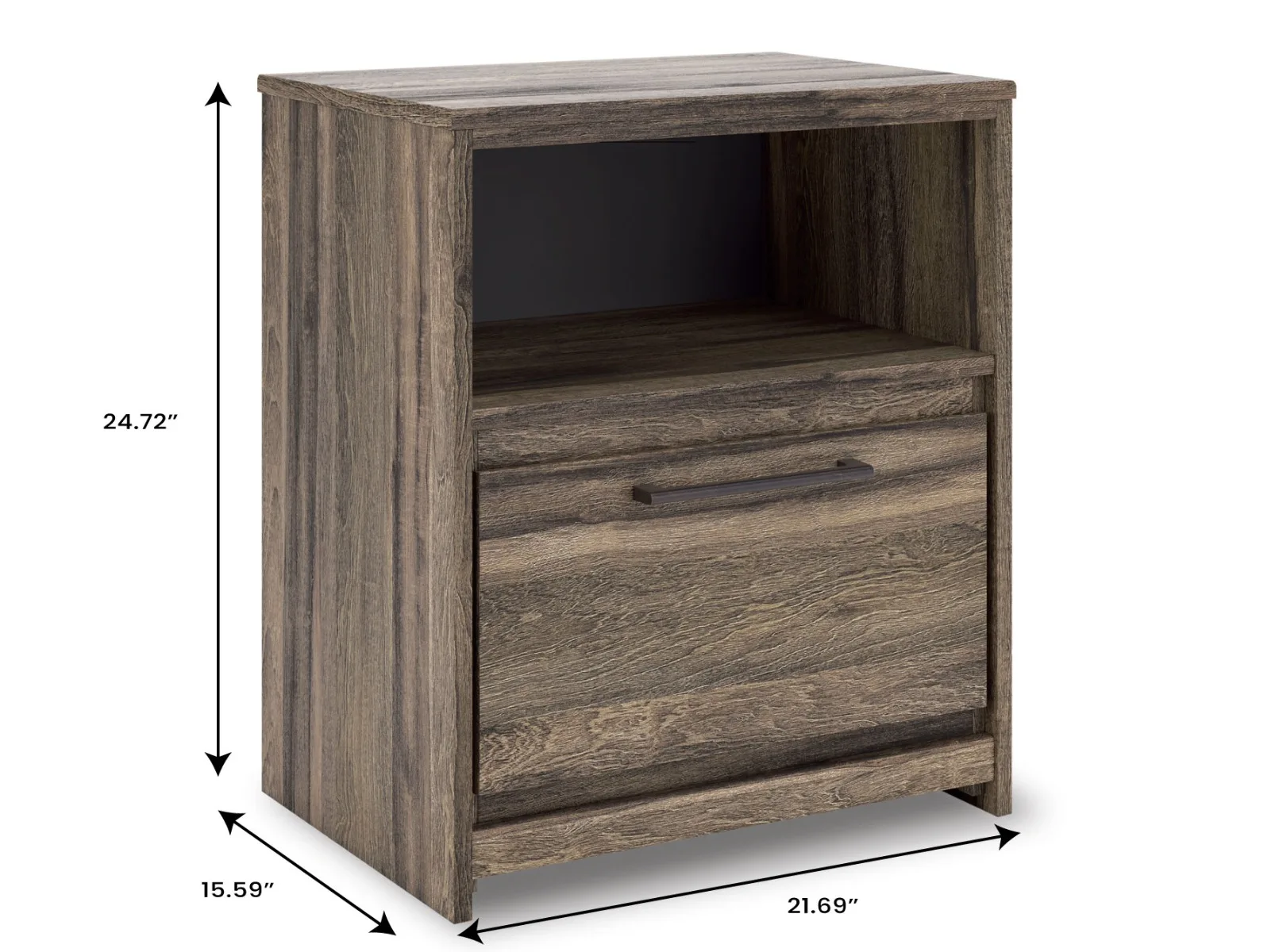 Elbrim Brown One Drawer Night Stand — Dimensions