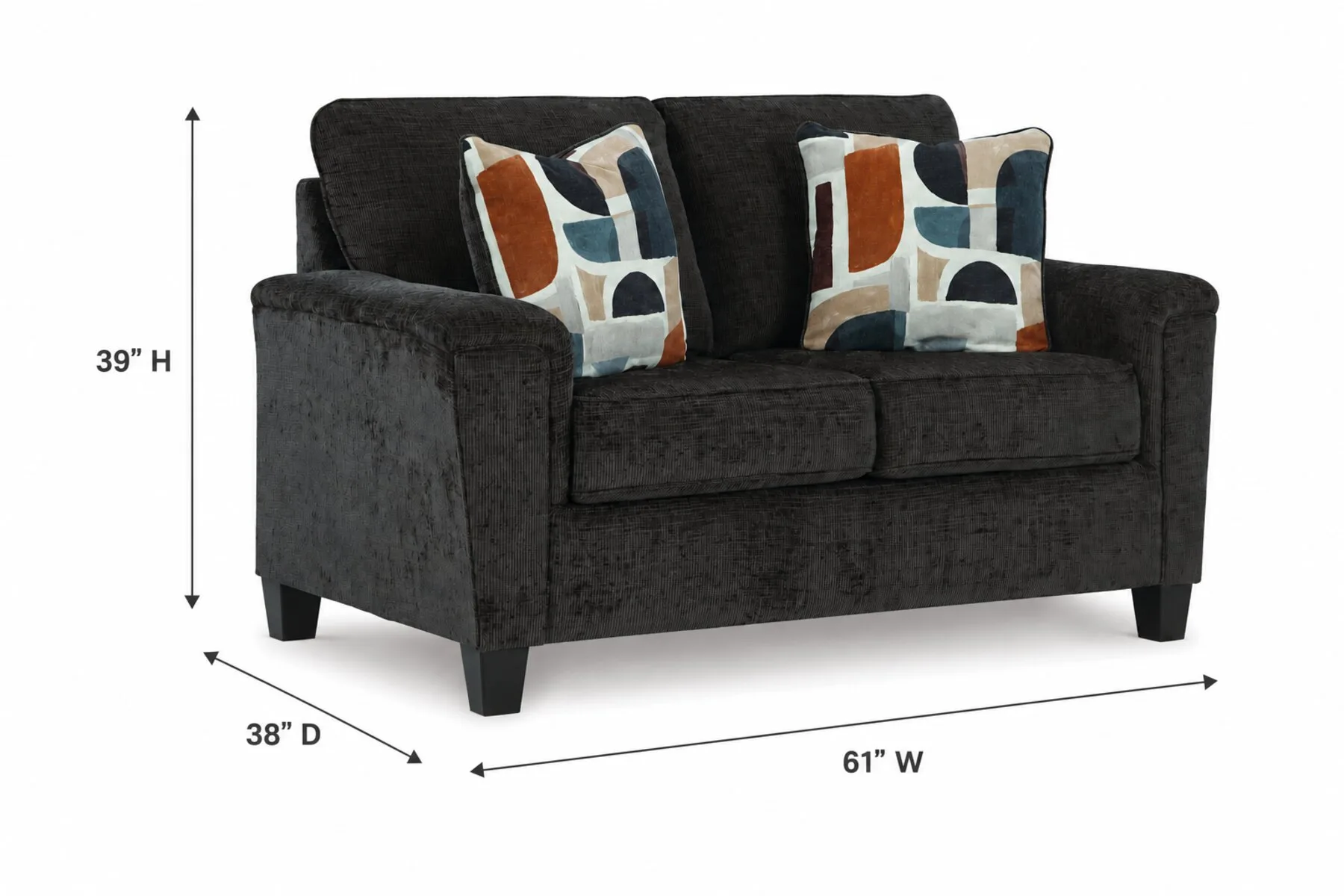 Erinslane Dusk Loveseat — Dimensions