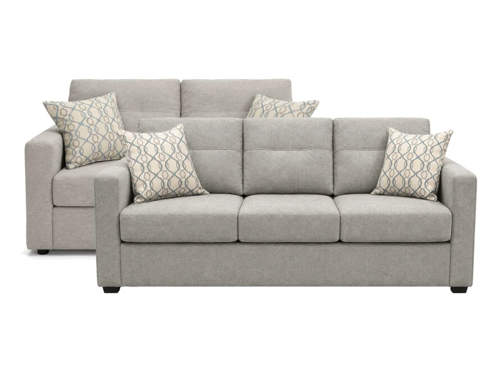 Kirkland Platinum Sofa and Loveseat Set — Dimensions
