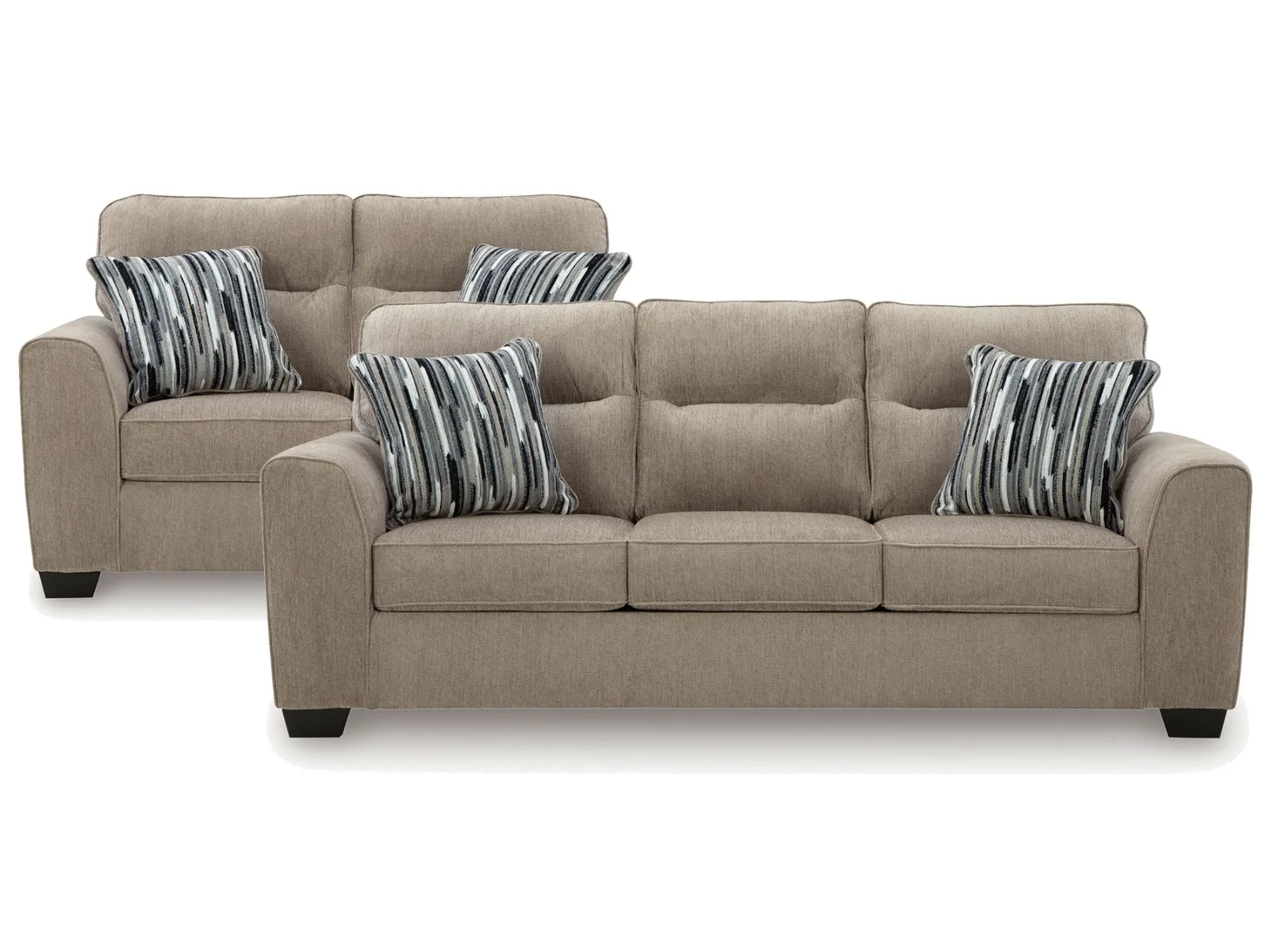 Olten Mocha Sofa/Loveseat set — Dimensions