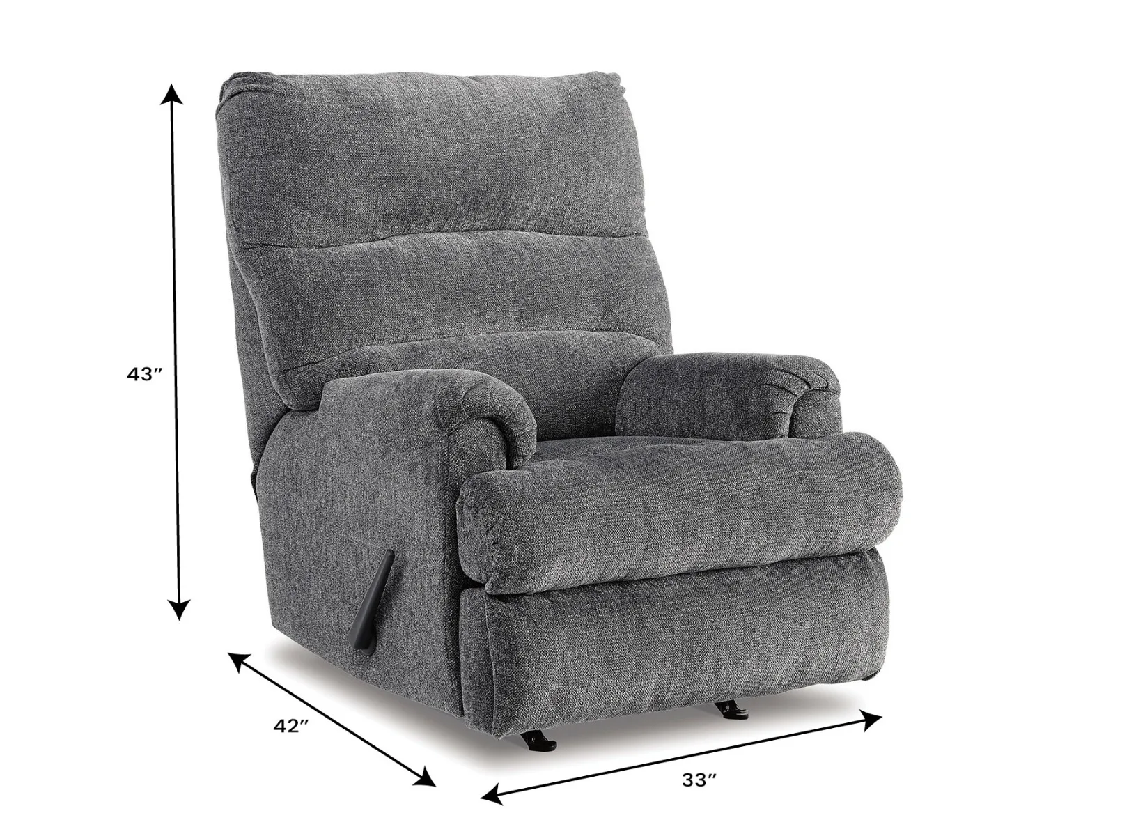 Man Fort Graphite Recliner — Dimensions