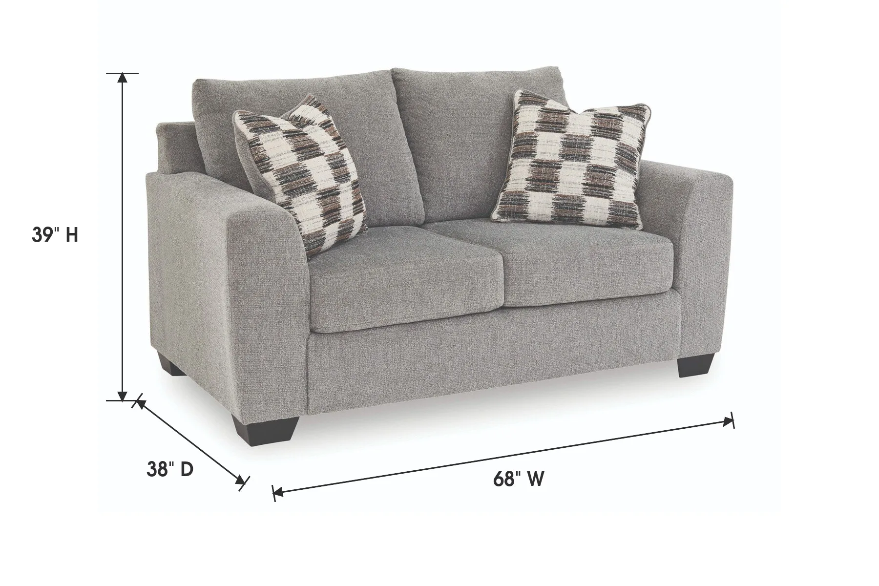 Loreo Flint Loveseat — Dimensions
