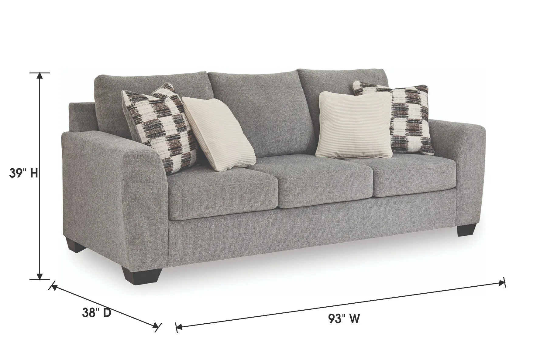 Loreo Flint Sofa — Dimensions