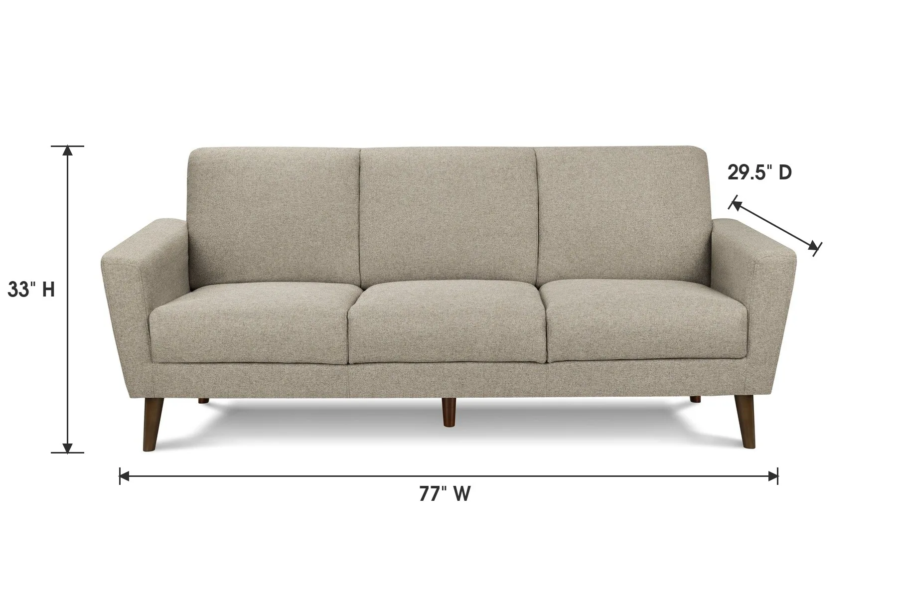 Beige Sofa — Dimensions