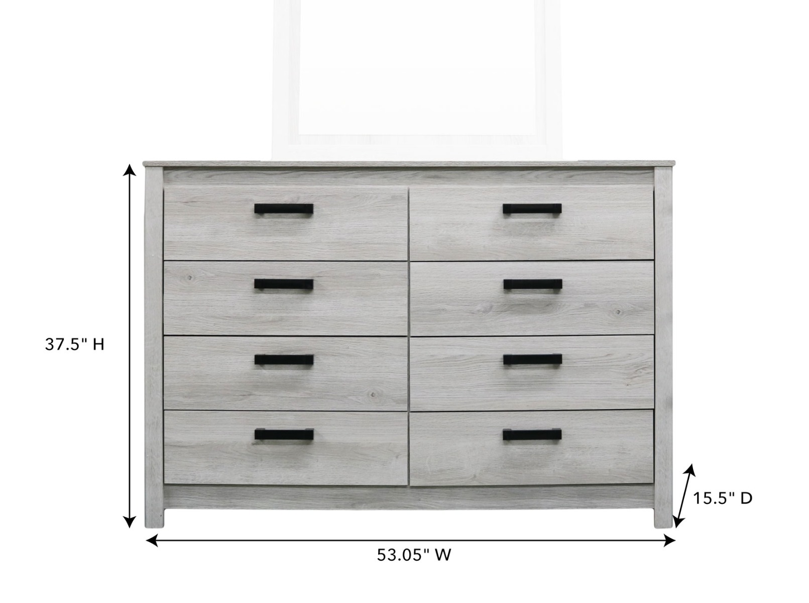 Aurora Oak Dresser — Dimensions