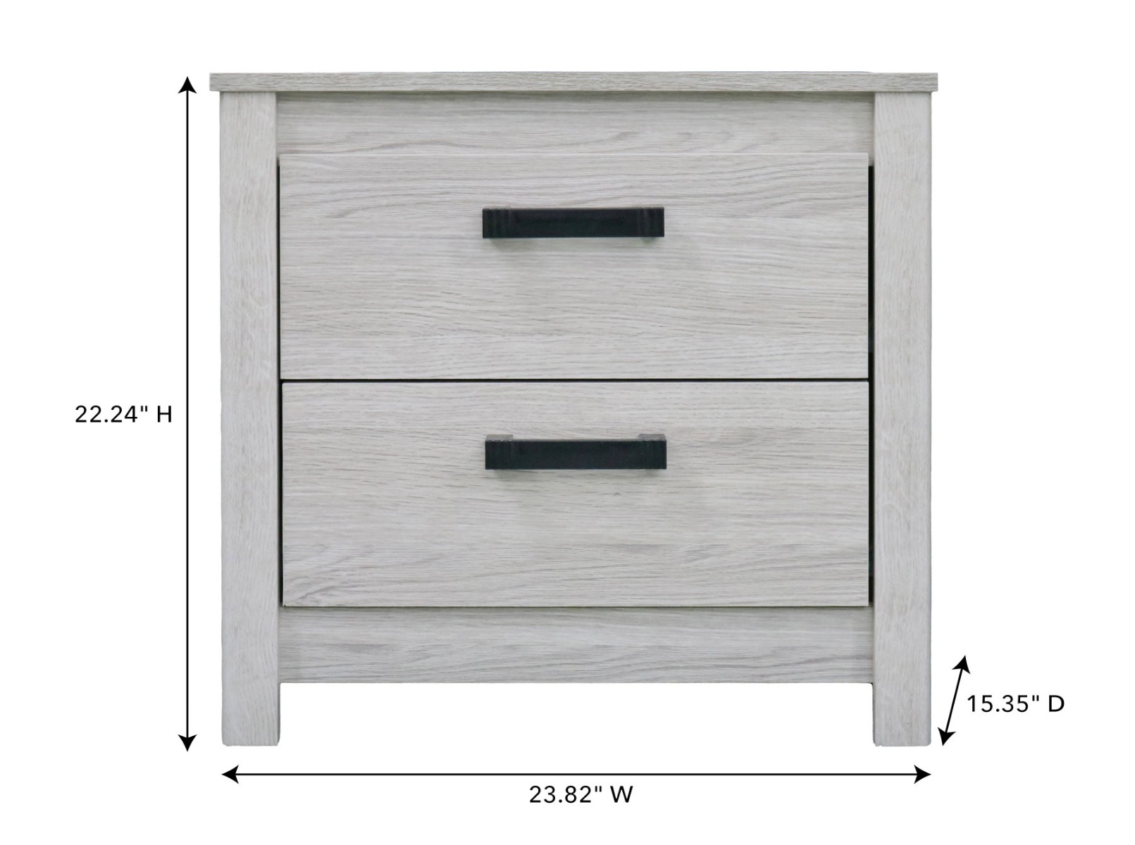Aurora Oak Nightstand — Dimensions