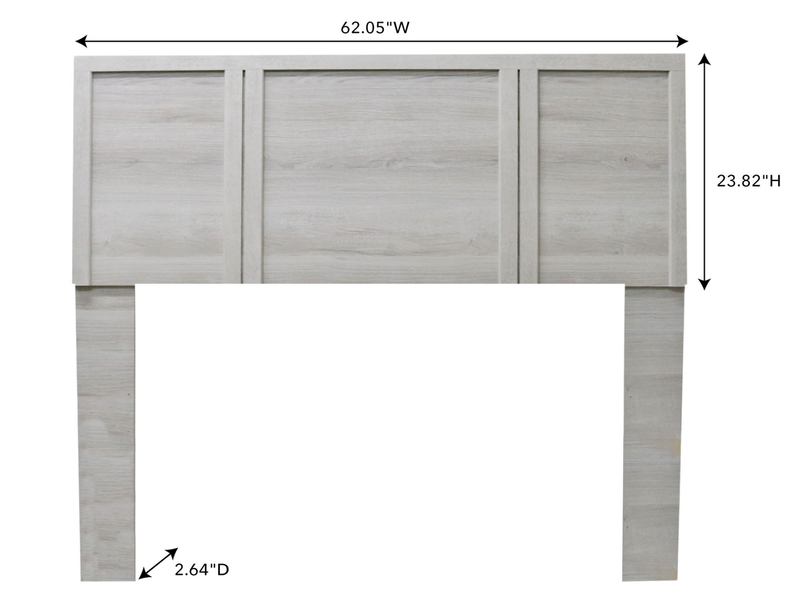 Aurora Oak Queen Panel Headboard — Dimensions