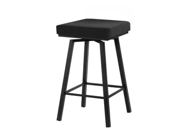 Black Fabric Swivel Stool