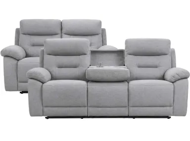 Calypso Grey Power Reclining Sofa & Loveseat Set