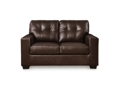 Santorine Brown Leather Match Loveseat