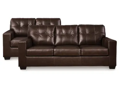Santorine Brown Leather Match Sofa and Loveseat set