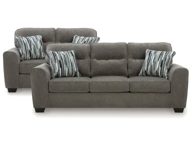 Olten Graphite Sofa and Loveseat set