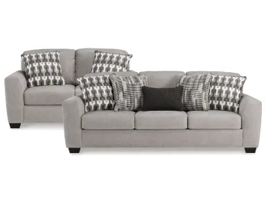 Avenal Park Flannel Sofa and Loveseat Set