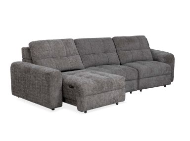 Cozy Gunmetal Power 3Pc Sectional