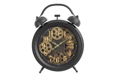 Dark Brown Table Top Wall Clock with working Gear Mechanism